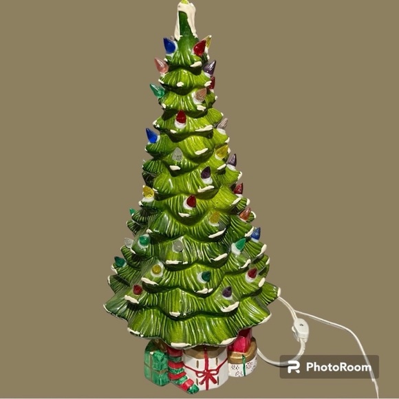 17.5in Ceramic Light Up Christmas Tree vintage ceramic christmas  tree X-Mas vtg - Picture 11 of 15